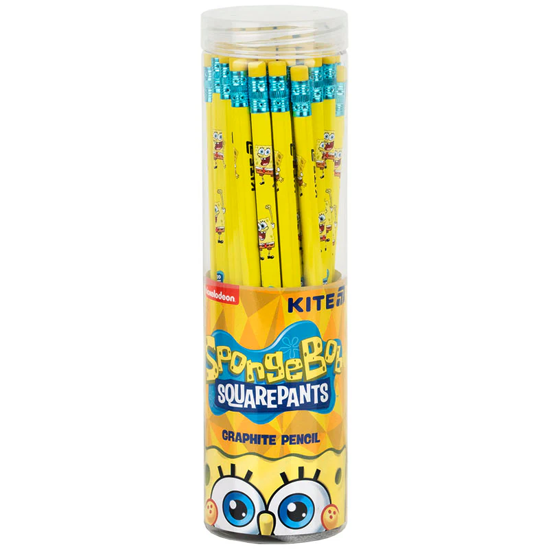 Олівець чорнографітний Kite Sponge Bob з гумкою фото