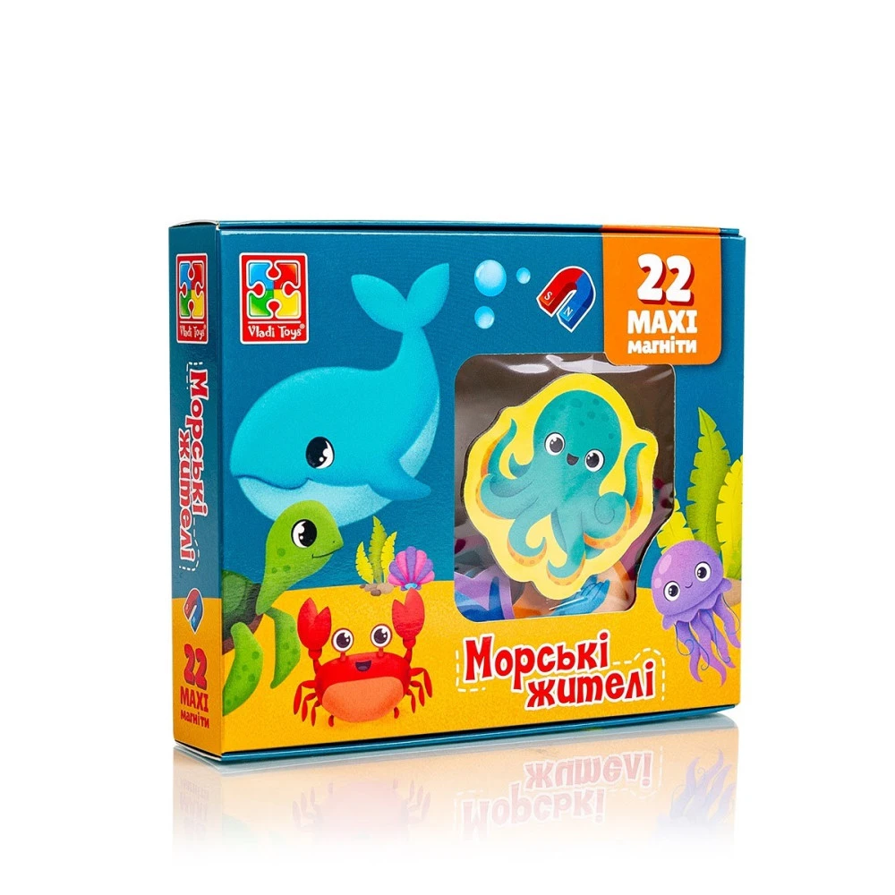 Набір магнітів Морські мешканці Укр (Vladi Toys) фото