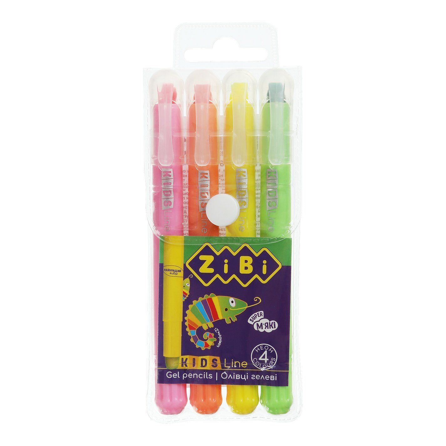 Карандаши цветные ZiBi Kids line Neon 4 цвета гелевые фото