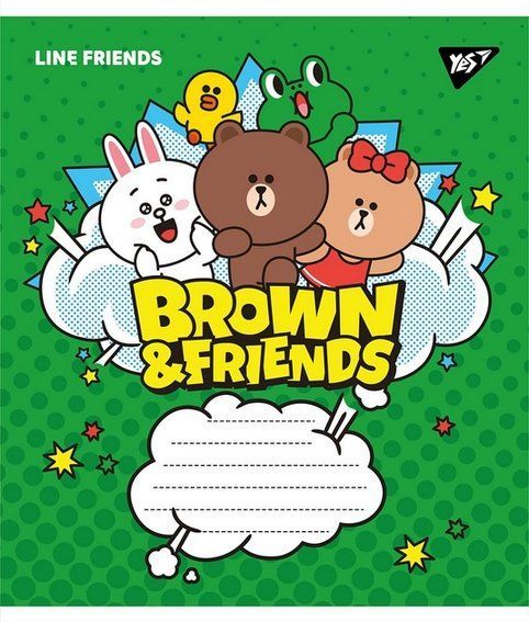 Зошит шкільний Yes 12 аркушів лінія Line friends фото