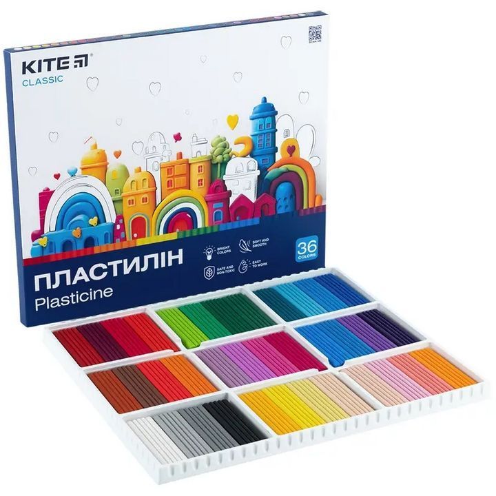 Пластилин Kite Classic 36 цветов 720г фото