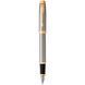 Ручка Parker IM Brushed Metal GT FP F пір'яна, позолочене перо фото 1