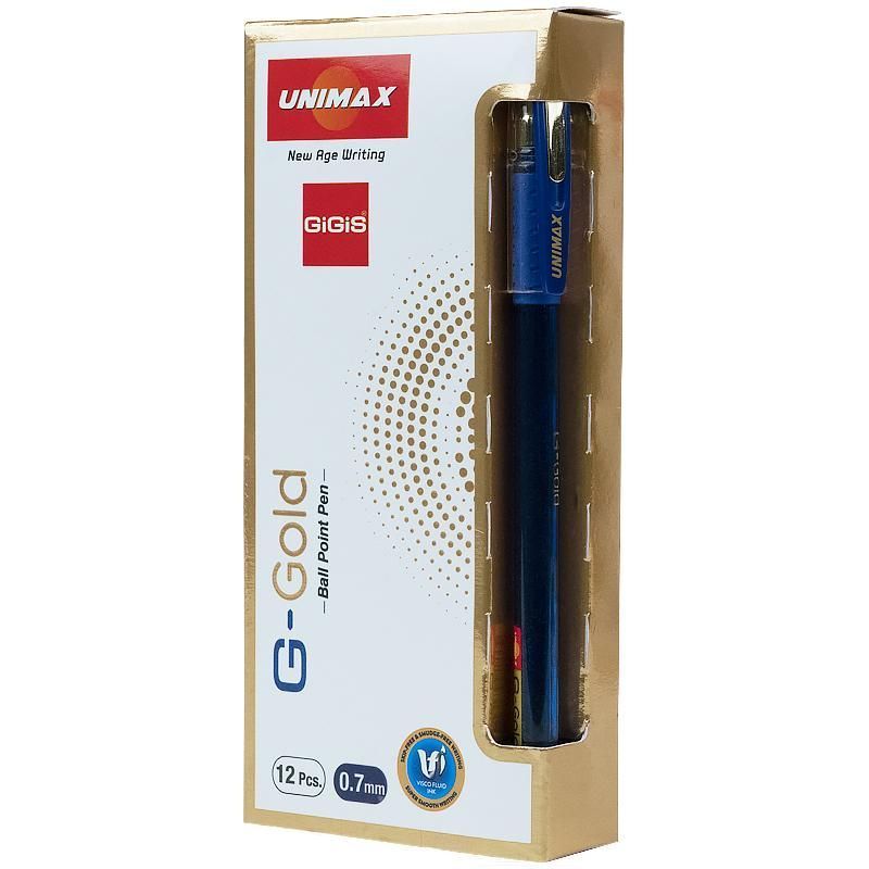Ручка шариковая Unimax Fine Point Gold Dlx 0,7мм синяя фото