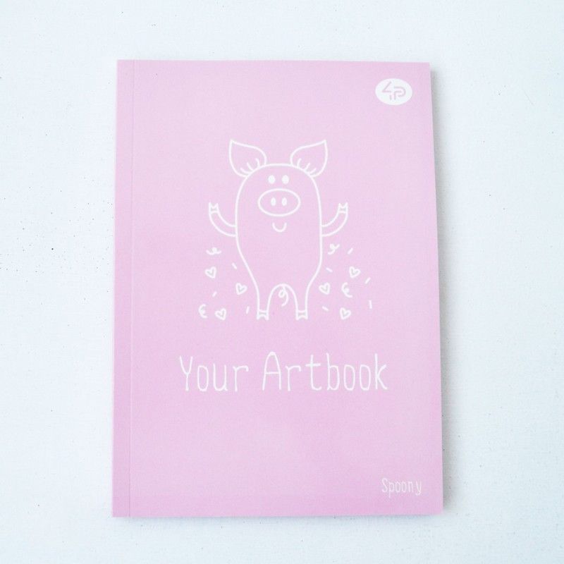 Блокнот В6 40арк., без лініювання, рожевий папір, м'яка обкл. Profiplan Artbook Spoony pig фото