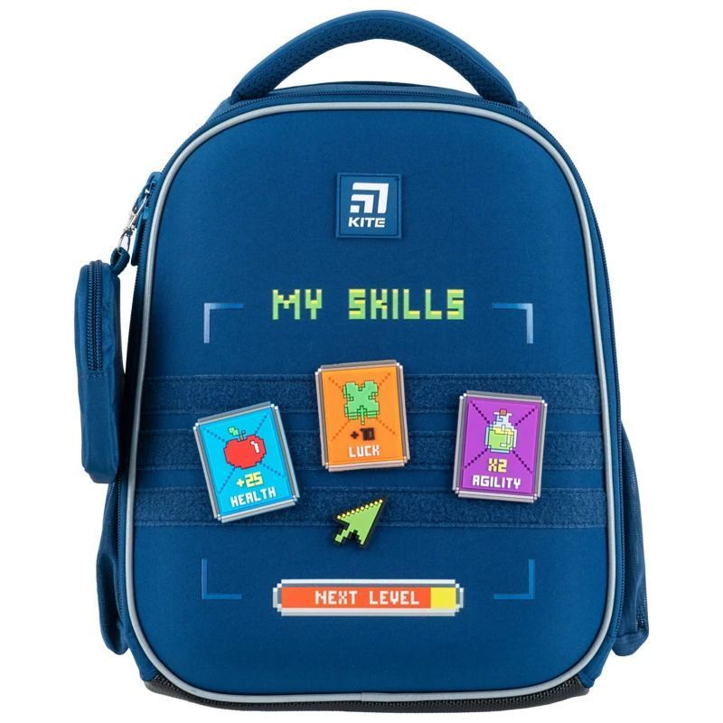 Рюкзак шкільний каркасний для хлопчика Kite Education 555 Next Level 35*26*13,5см синій фото