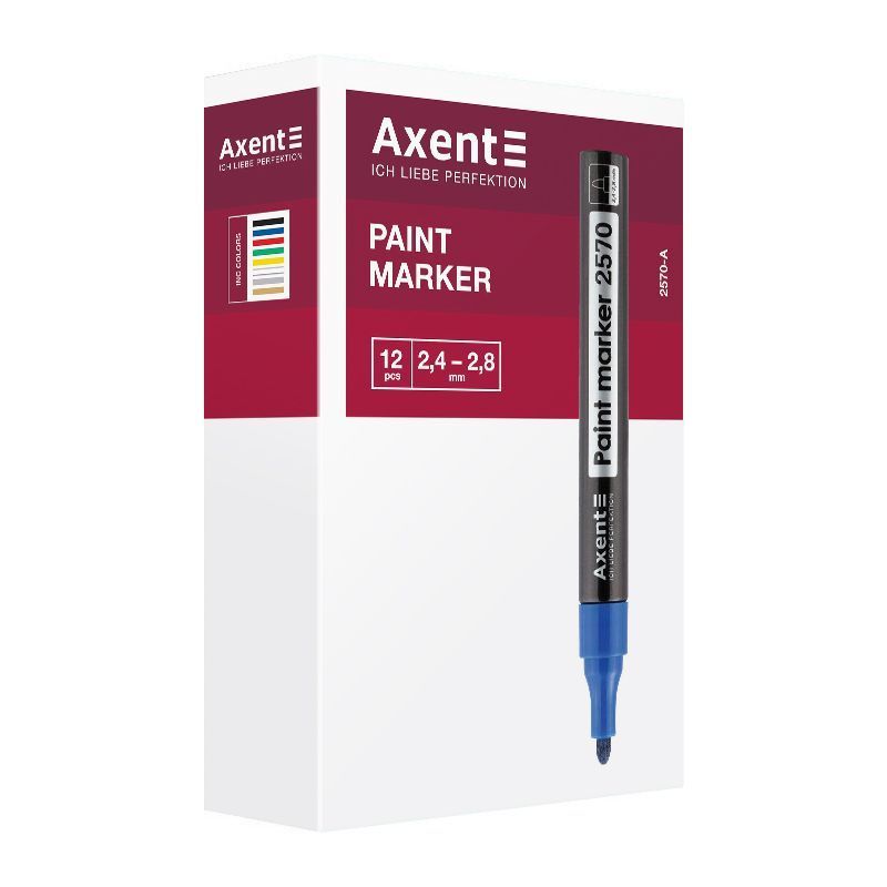 Маркер-фарба Axent Paint 2,4-2,8мм круглий білий фото
