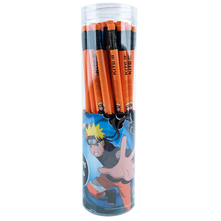 Олівець чорнографітний Kite Naruto HB з гумкою фото