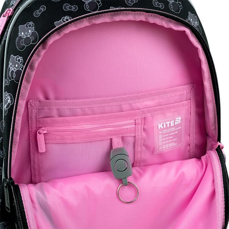 Рюкзак шкільний напівкаркасний для дівчинки Kite Education 763M Hello Kitty 39 &times; 29,5 &times; 14,2см чорний фото