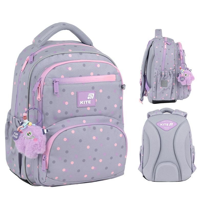 Рюкзак шкільний для дівчинки Kite Education 773 Cute Monster 39 &times; 28,5 &times; 13,5см сірий фото