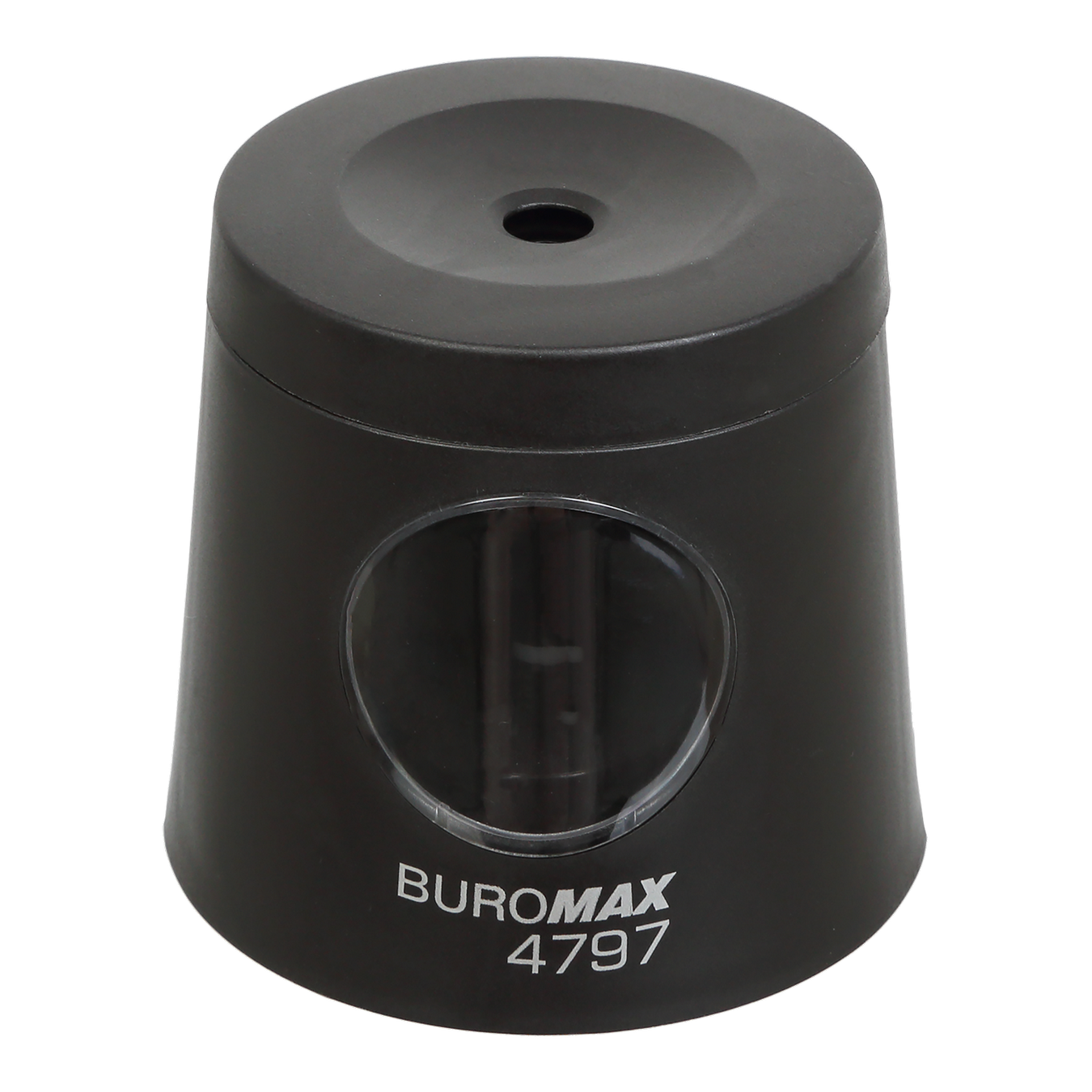 Стругачка автоматична Buromax з контейнером, 1 отвір, чорна фото