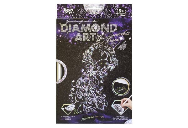 Набір для творчості Алмазна картина Diamond Art 07 Павлін Danko Toys фото