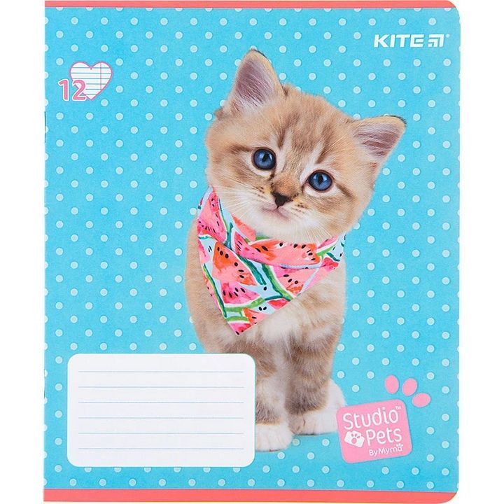 Зошит шкільний Kite 12 аркушів лінія Studio Pets фото