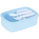 Ланчбокс Kite Cinnamoroll 750мл, ложка+вилка, 1 контейнер, голубовато-розовый фото 2