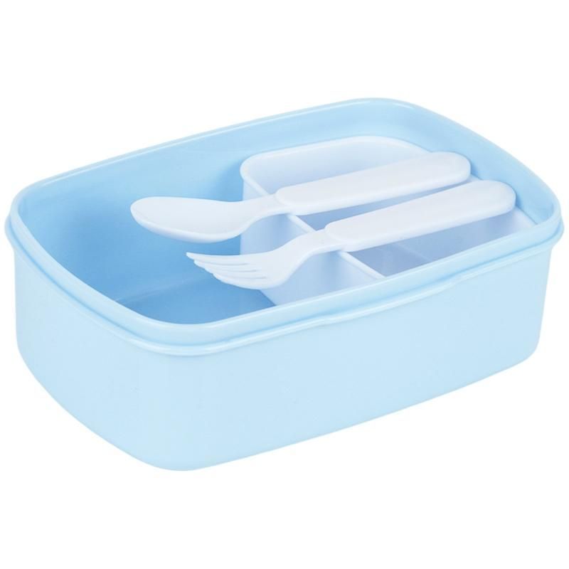 Ланчбокс Kite Cinnamoroll 750мл, ложка+вилка, 1 контейнер, голубовато-розовый фото