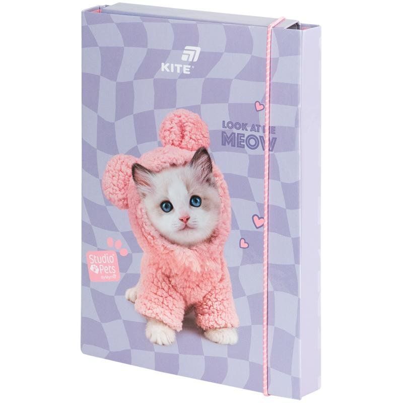 Папка для тетрадей картонная на резинке B5 Kite Studio Pets фото