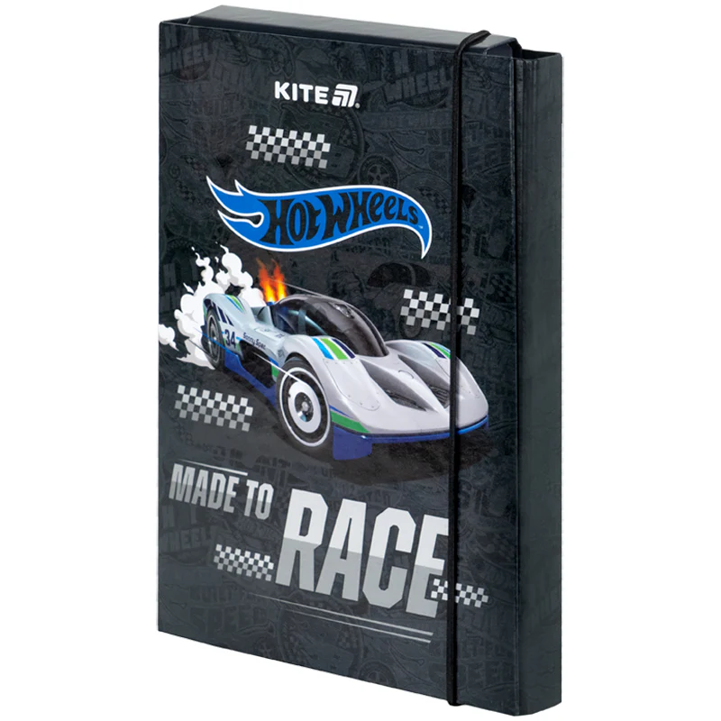 Папка для зошитів картонна на гумці B5 Kite Hot Wheels фото