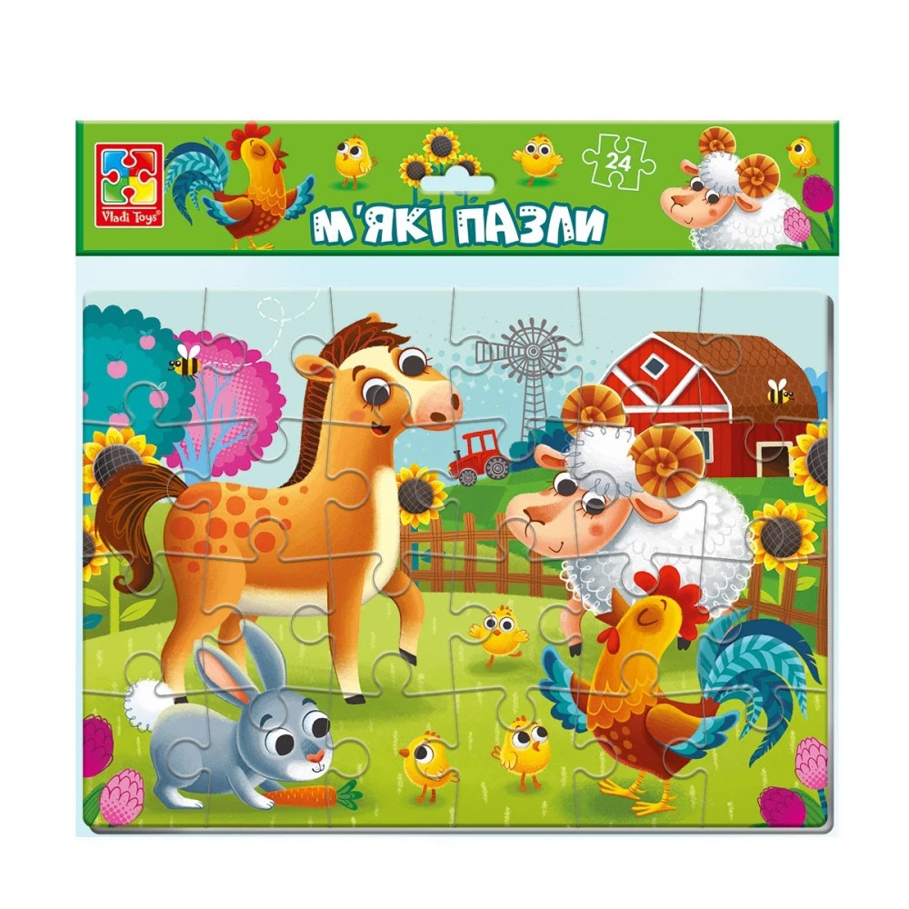 Пазлы мягкие Ферма А4 Vladi Toys фото