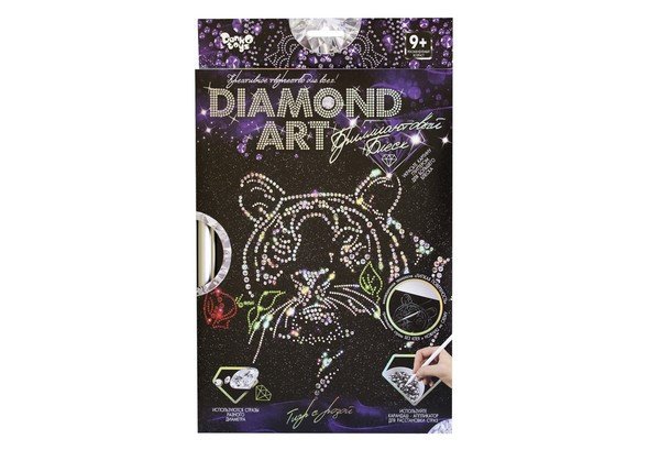 Набір для творчості Алмазна картина Diamond Art 09 Тигр з трояндою Danko Toys фото