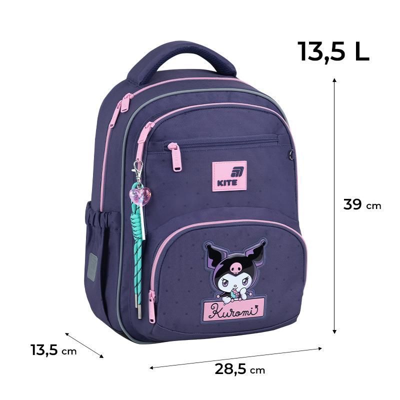Рюкзак шкільний для дівчинки Kite Education 773 Kuromi 39 &times; 28,5 &times; 13,5см фіолетовий фото