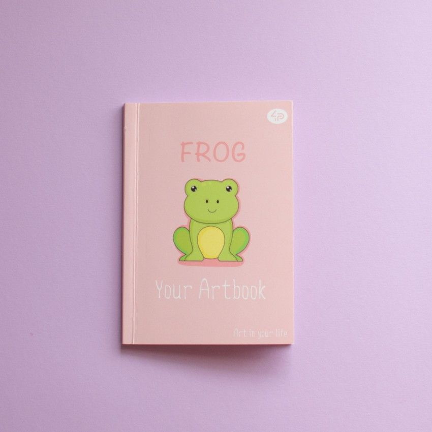 Блокнот А5 48л, без линовки, цветная бумага, мягкая обложка Profiplan Artbook frog фото