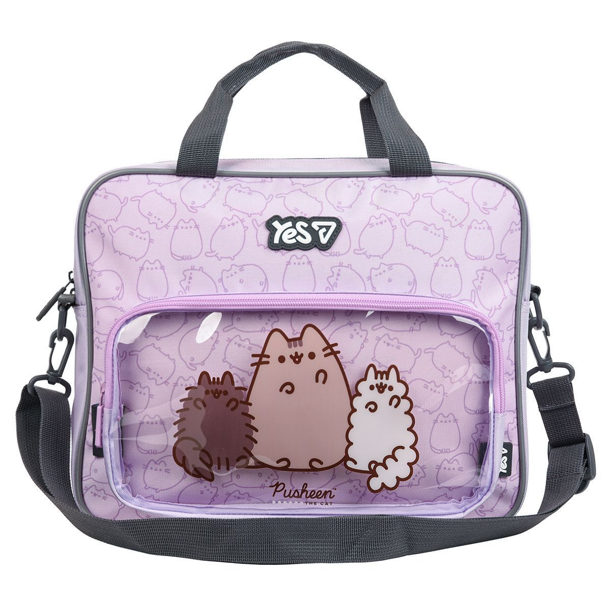 Сумка школьная текстильная Yes В-1 My Pusheen 27&times;34&times;7 см фиолетовая фото