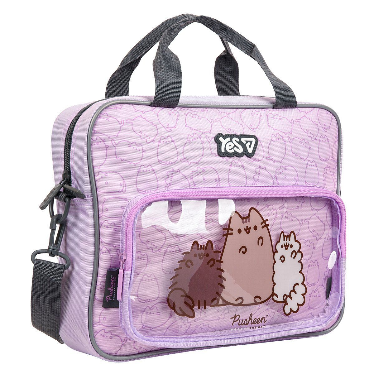 Сумка школьная текстильная Yes В-1 My Pusheen 27&times;34&times;7 см фиолетовая фото