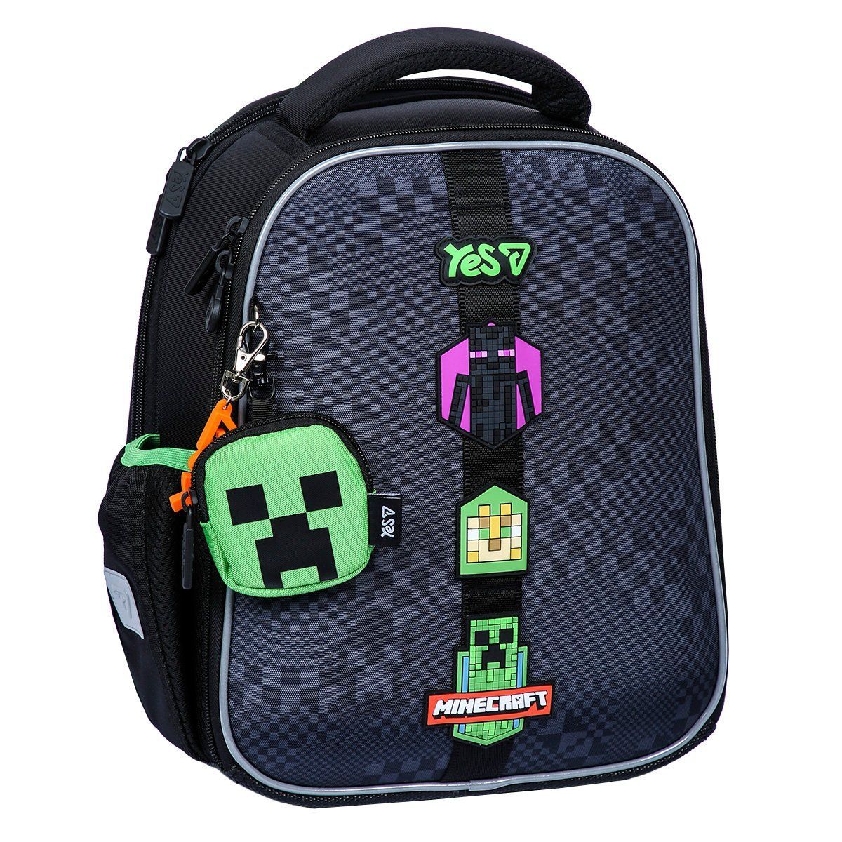Рюкзак шкільний каркасний для хлопчика Yes H-100S Minecraft Adventure 35 &times; 28 &times; 15 см чорний фото