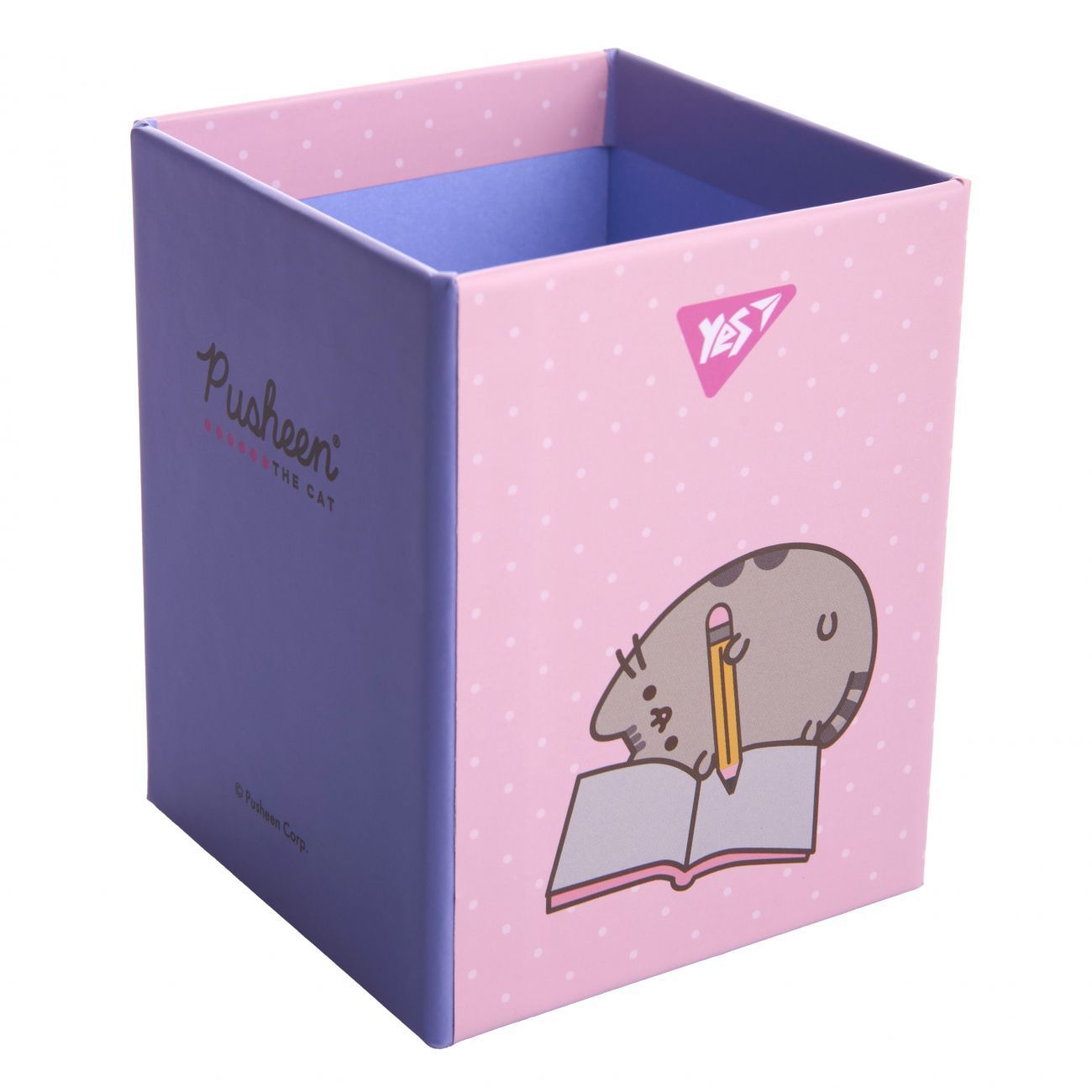 Підставка для ручок картонна квадратна Yes Pusheen 8х8см фото