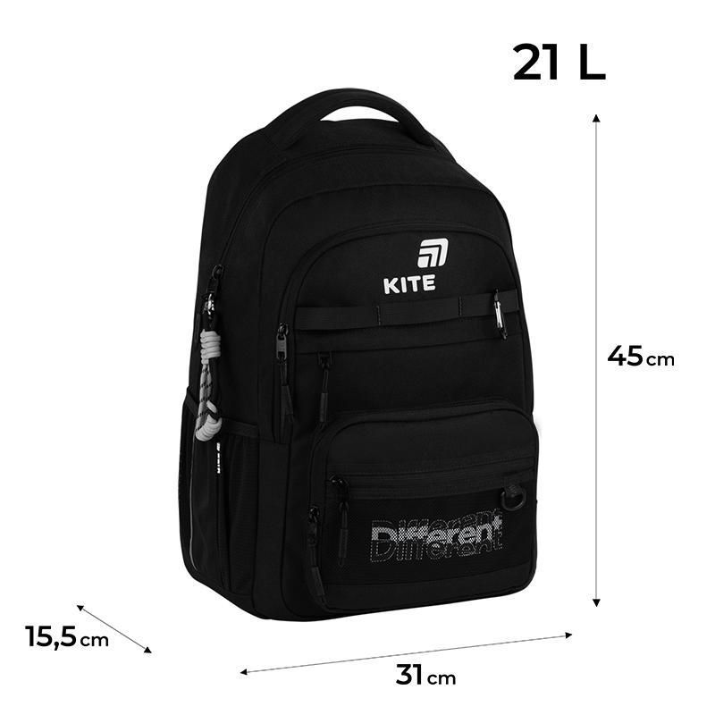 Рюкзак підлітковий Kite Education teens 1019L Different 45 &times; 31 &times; 15,5см чорний фото