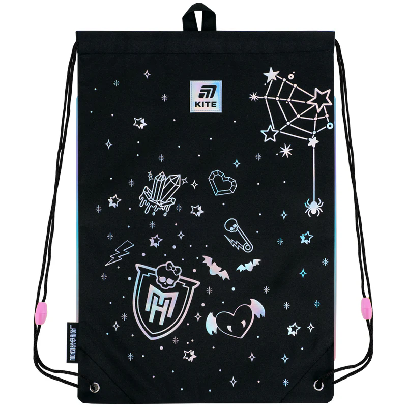 Сумка для обуви Kite 600M Monster High для девочки, черная 46*33см фото