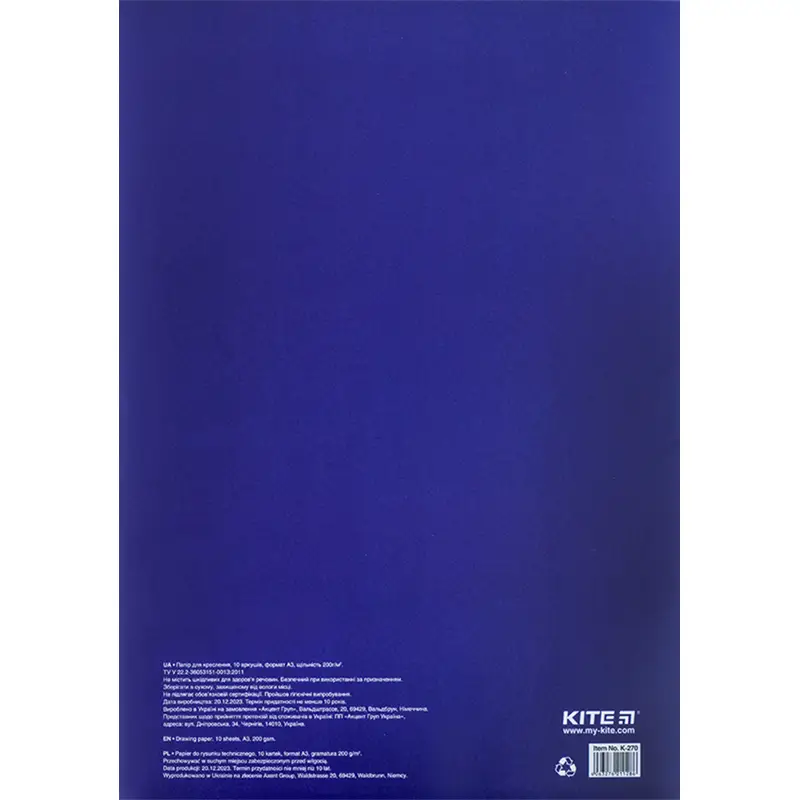 Папка для черчения А3 10л 200г/м2 Kite Classic фото