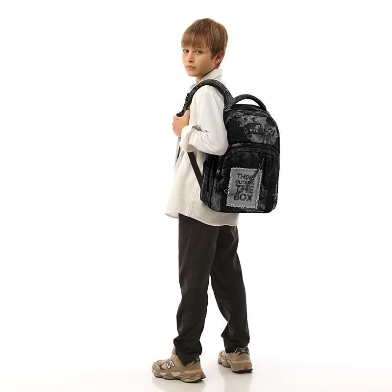 Рюкзак підлітковий Kite Education teens 2578M Denim Core 42 &times; 29 &times; 17см сірий фото