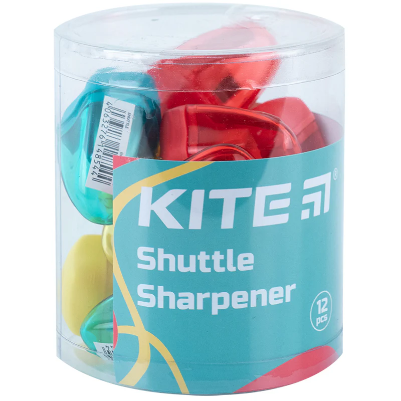 Стругачка Kite Shuttle з контейнером, 1 отвір, мікс кольорів фото