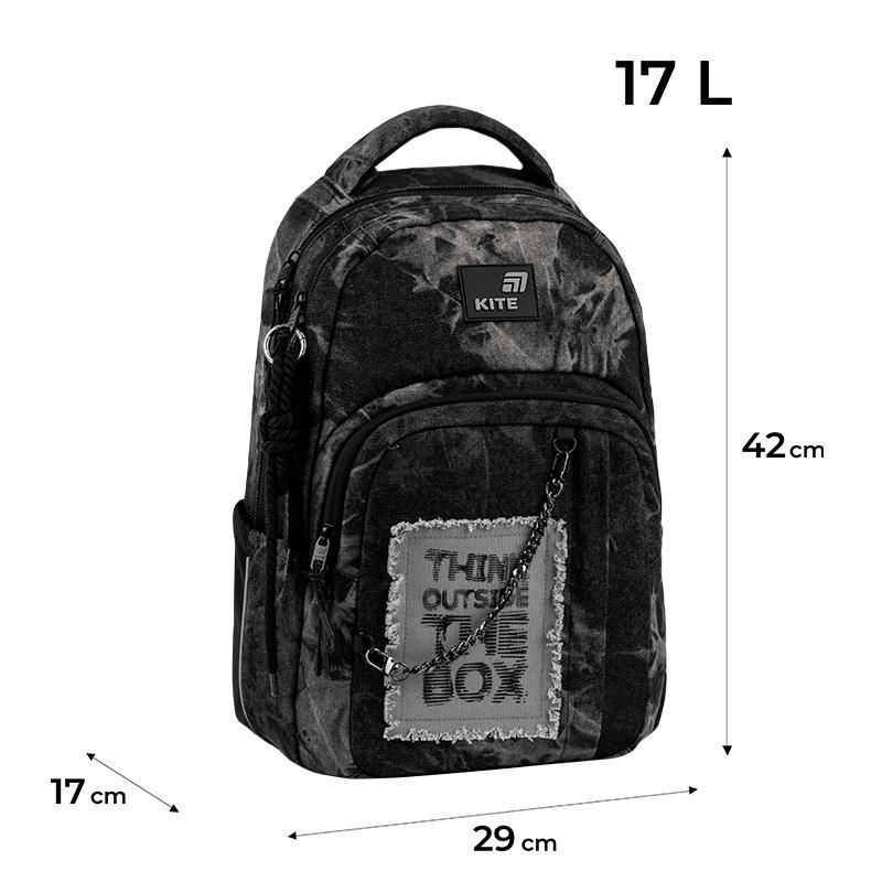 Рюкзак підлітковий Kite Education teens 2578M Denim Core 42 &times; 29 &times; 17см сірий фото