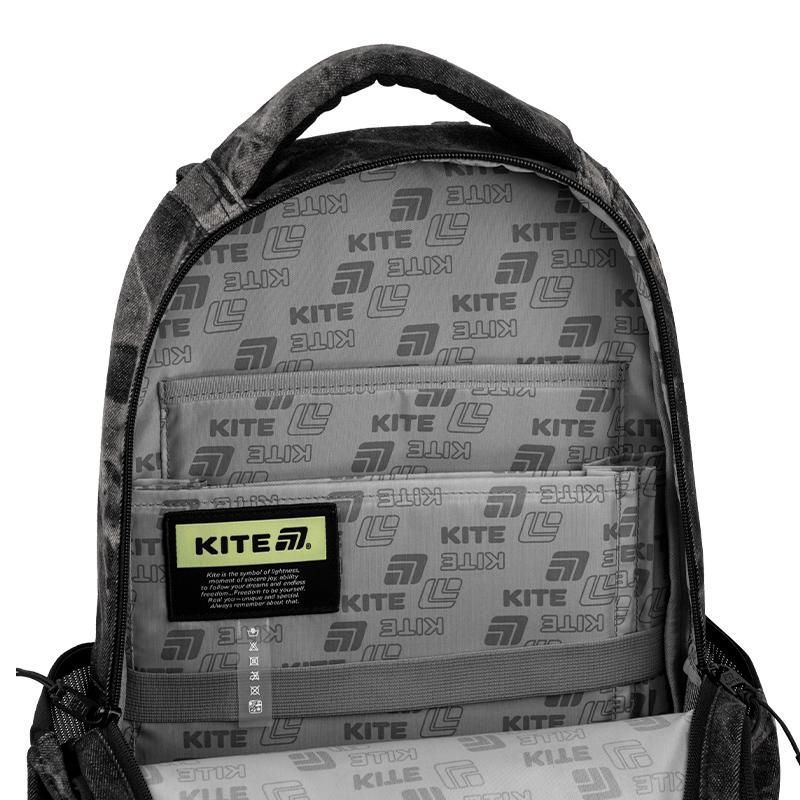 Рюкзак підлітковий Kite Education teens 2578M Denim Core 42 &times; 29 &times; 17см сірий фото