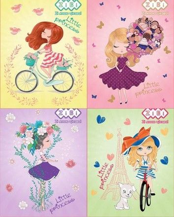 Блокнот А7 40арк., в клітинку, на спіралі (верхня), м'яка обкладинка Zibi Kids Line Little princess фото