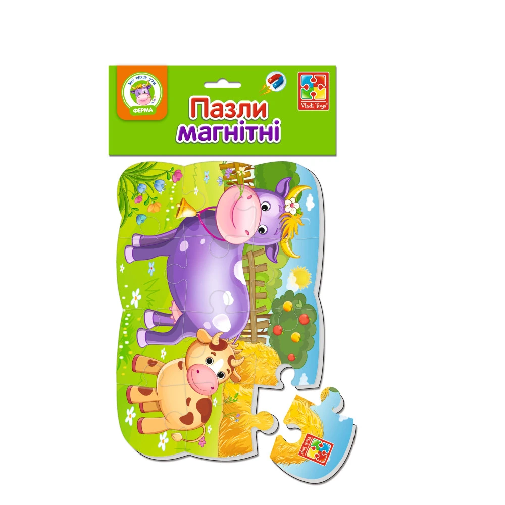 Пазли магнітні Корова і теля А5 Vladi Toys фото