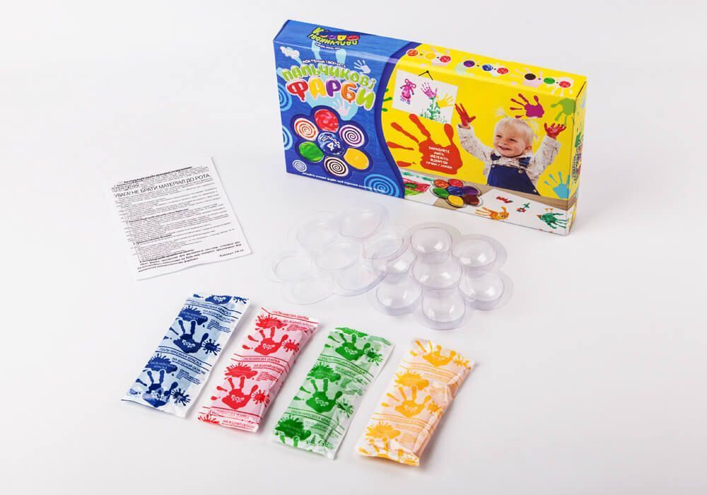 Фарби пальчикові Danko Toys 4 кольори фото