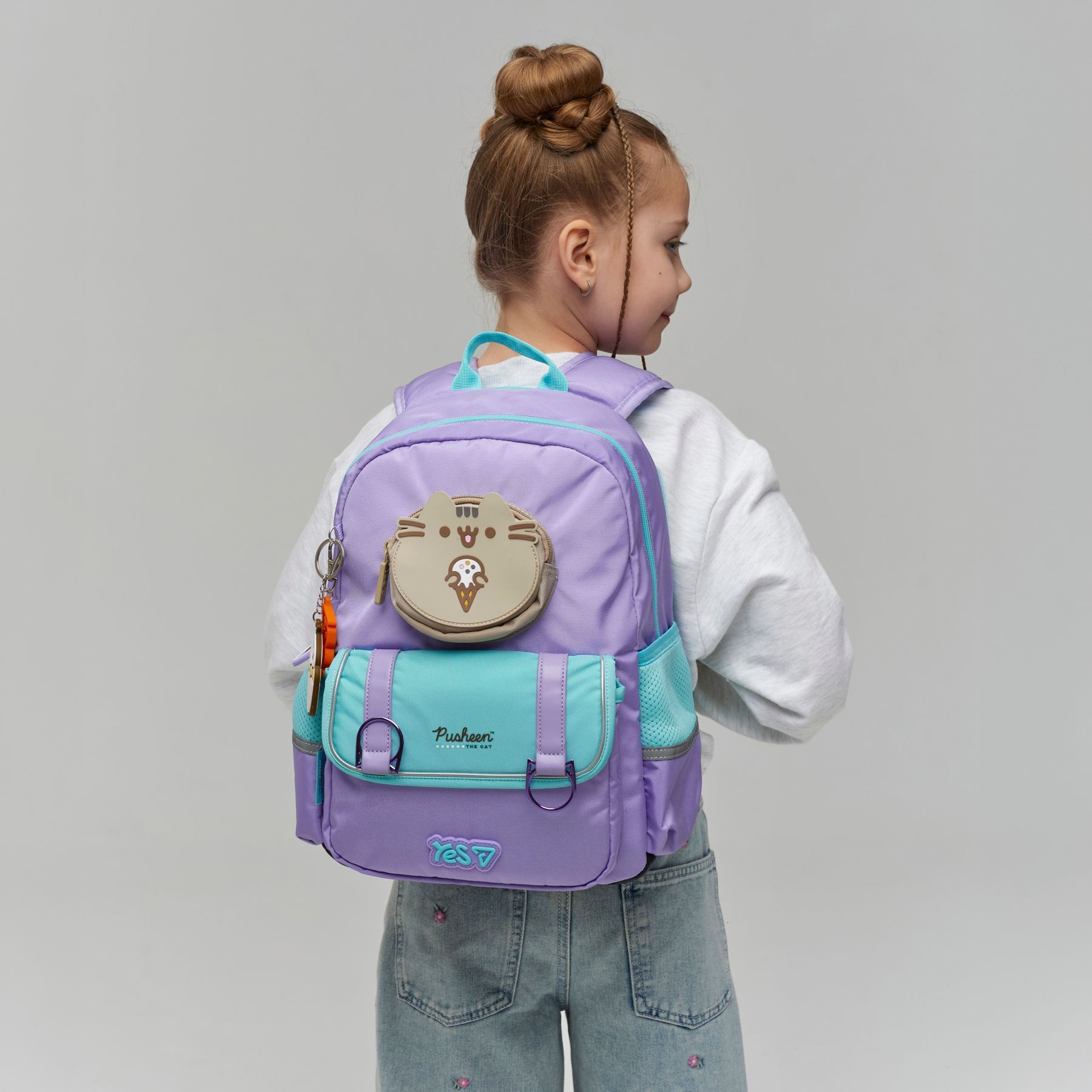 Рюкзак шкільний для дівчинки Yes -104S Pusheen Summer 37 &times; 28 &times; 13 см фіолетовий фото