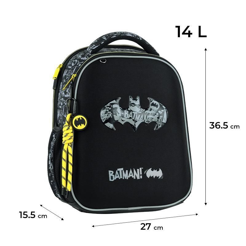 Рюкзак шкільний каркасний для хлопчика Kite Education 555 DC Comics 36,5 &times; 27 &times; 15,5см чорний фото