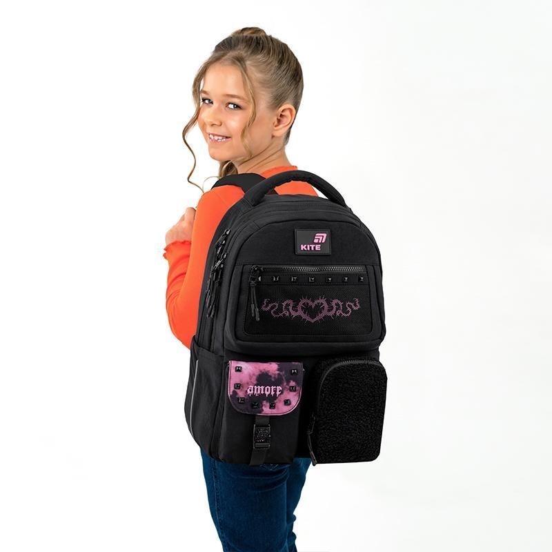Рюкзак підлітковий Kite Education teens 2587M Drama Queen 42 &times; 29 &times; 17см чорний фото