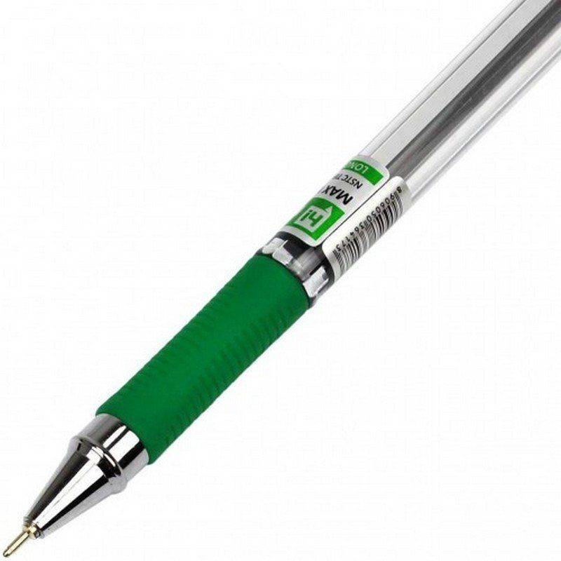 Ручка масляная Hiper Max Writer 2500м 0,7мм зеленая фото