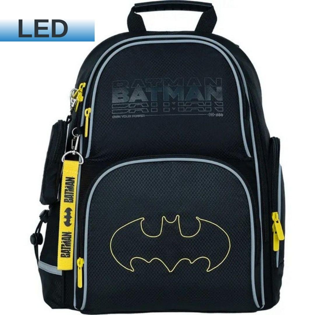 Рюкзак школьный полукаркасный для мальчика Kite Education 702 (LED) DC Comics Batman 38*28*15см черный фото