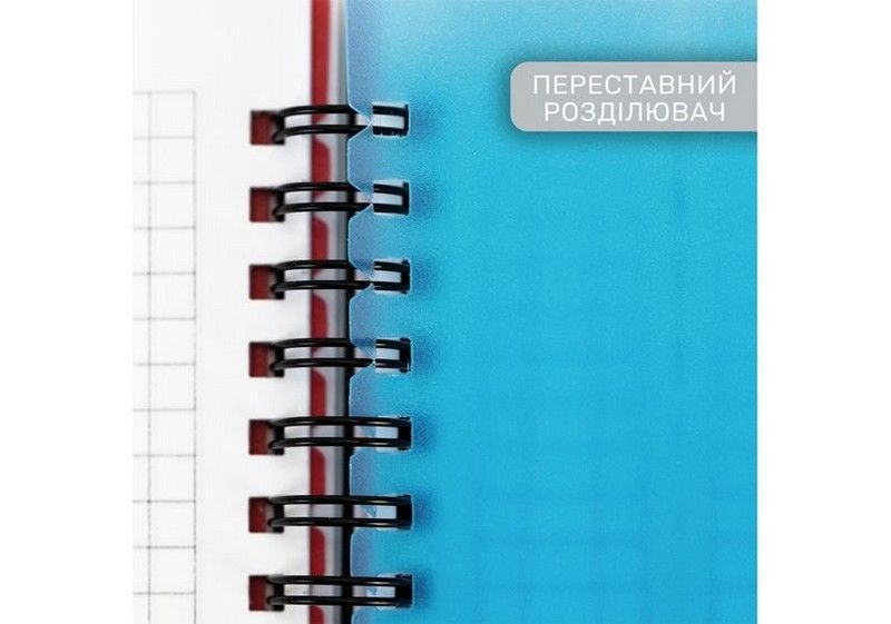 Блокнот В6 100арк., в клітинку, на спіралі, з розділювачами, пластикова обкладинка Optima Triangle фото