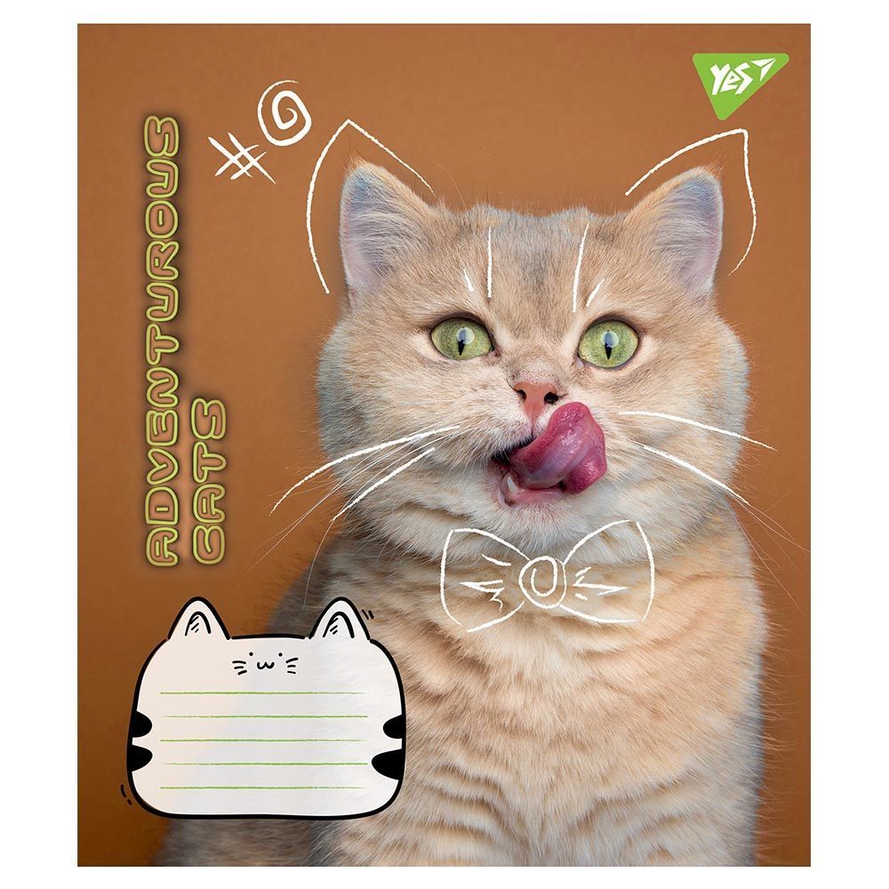 Зошит шкільний Yes 12 аркушів лінія Adventurous cats фото