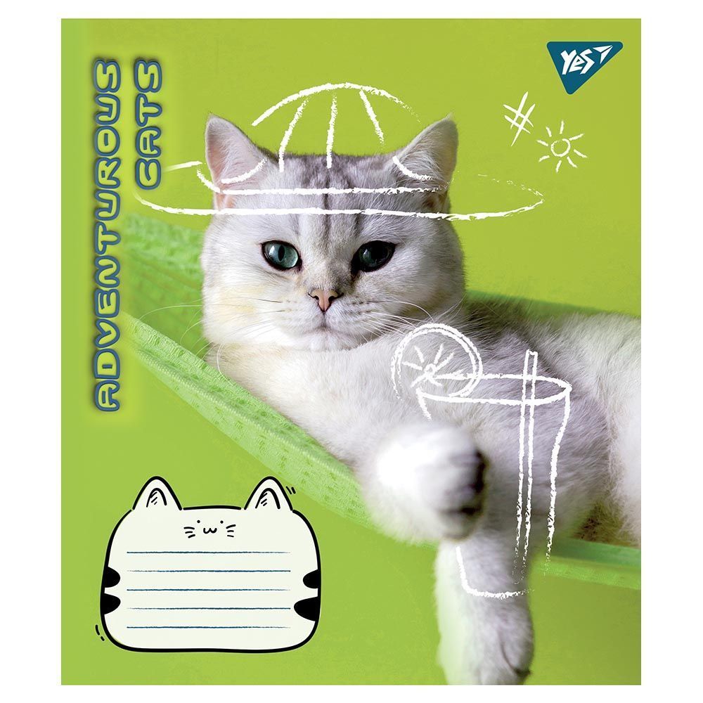 Зошит шкільний Yes 12 аркушів лінія Adventurous cats фото