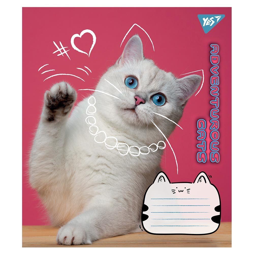Зошит шкільний Yes 12 аркушів лінія Adventurous cats фото