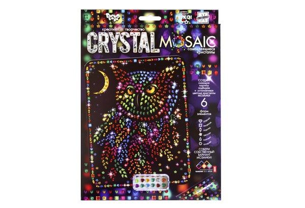 Набір для творчості Мозаїка з кристалів Crystal Mosaic 06 Сова Danko Toys фото