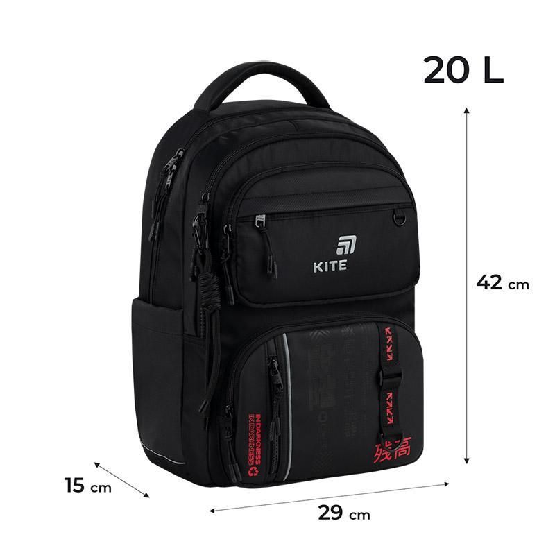 Рюкзак підлітковий Kite Education teens 2594M Dankai 42 &times; 29 &times; 15см чорний фото