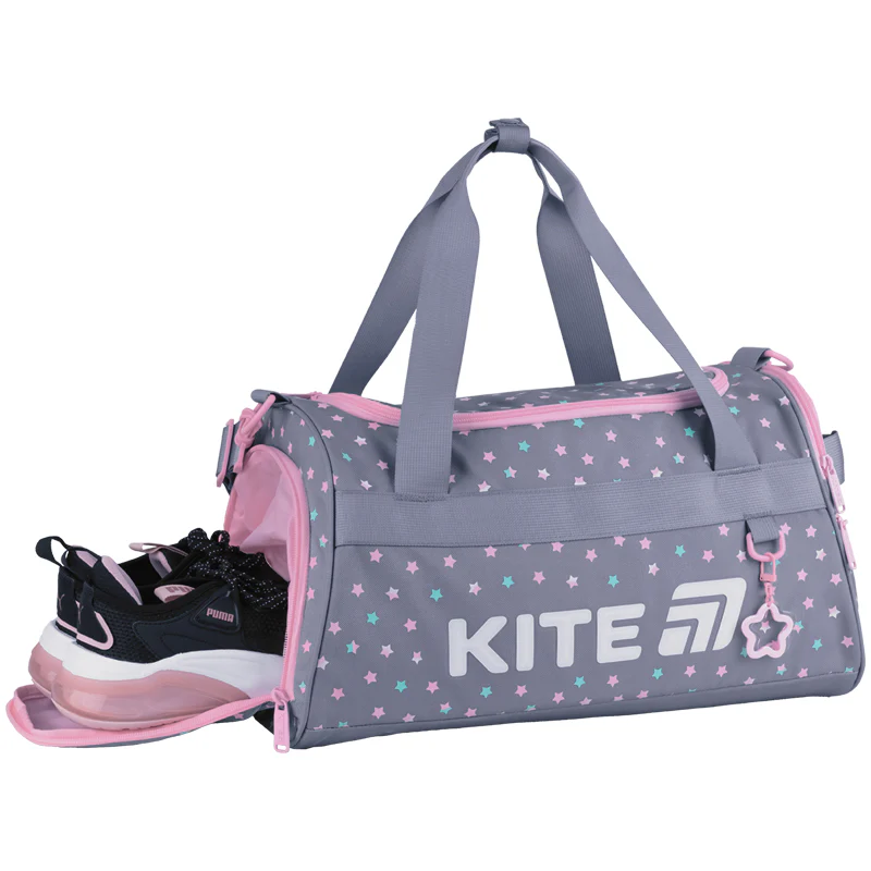 Сумка спортивная Kite Education 2505 Kawaii Stars 20*41*24см серая фото